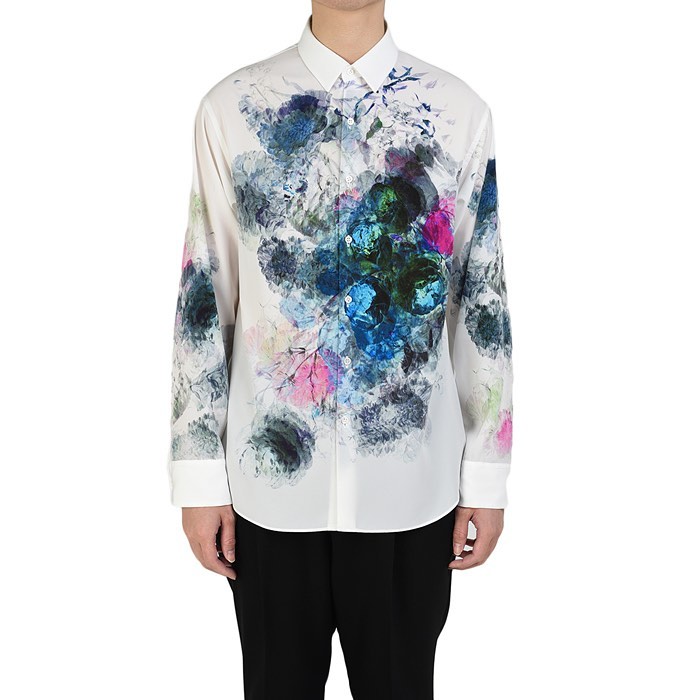 LAD MUSICIAN ラッドミュージシャン FLOWER STANDARD SHIRT スタンダード 花柄シャツ ホワイト 2120